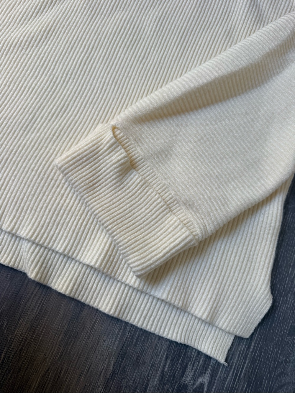 Mod Ref Boxy Cream Ribbed Turtleneck Sweater Large - Picture 2 of 7